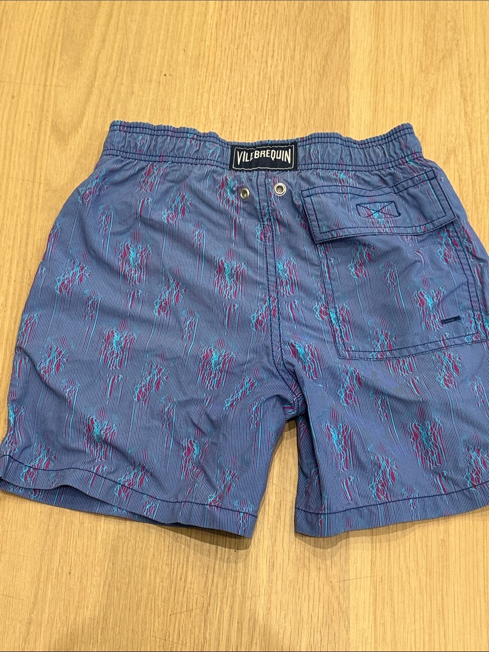 Vilebrequin  Blue Swim Shorts with Pink & Teal Accents